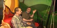 Warren Spector rides Peter Pan's Flight at Disney World